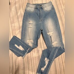Distressed Blue Women's Jeans